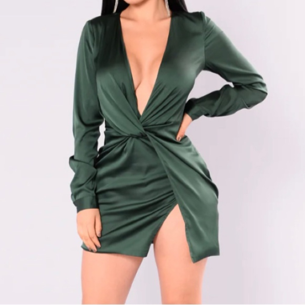 Green mini dress